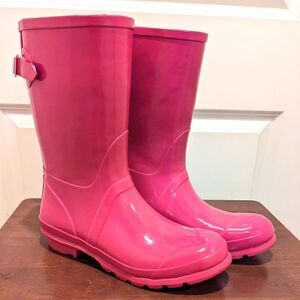 EUC London Fog Size 10 Hadley II Bright Pink Rain Boots